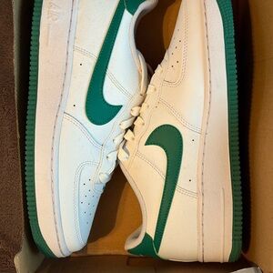 Nike Air Force 1 White with Green Accents